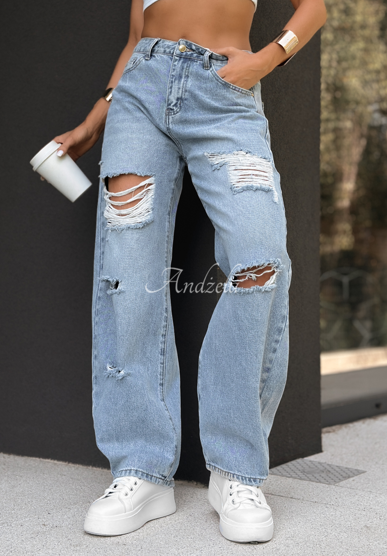 Ballonjeans mit Rissen Where Are You Blau