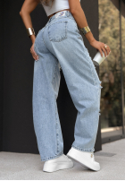 Hose Jeans wide leg z przetarciami Where Are You Blau