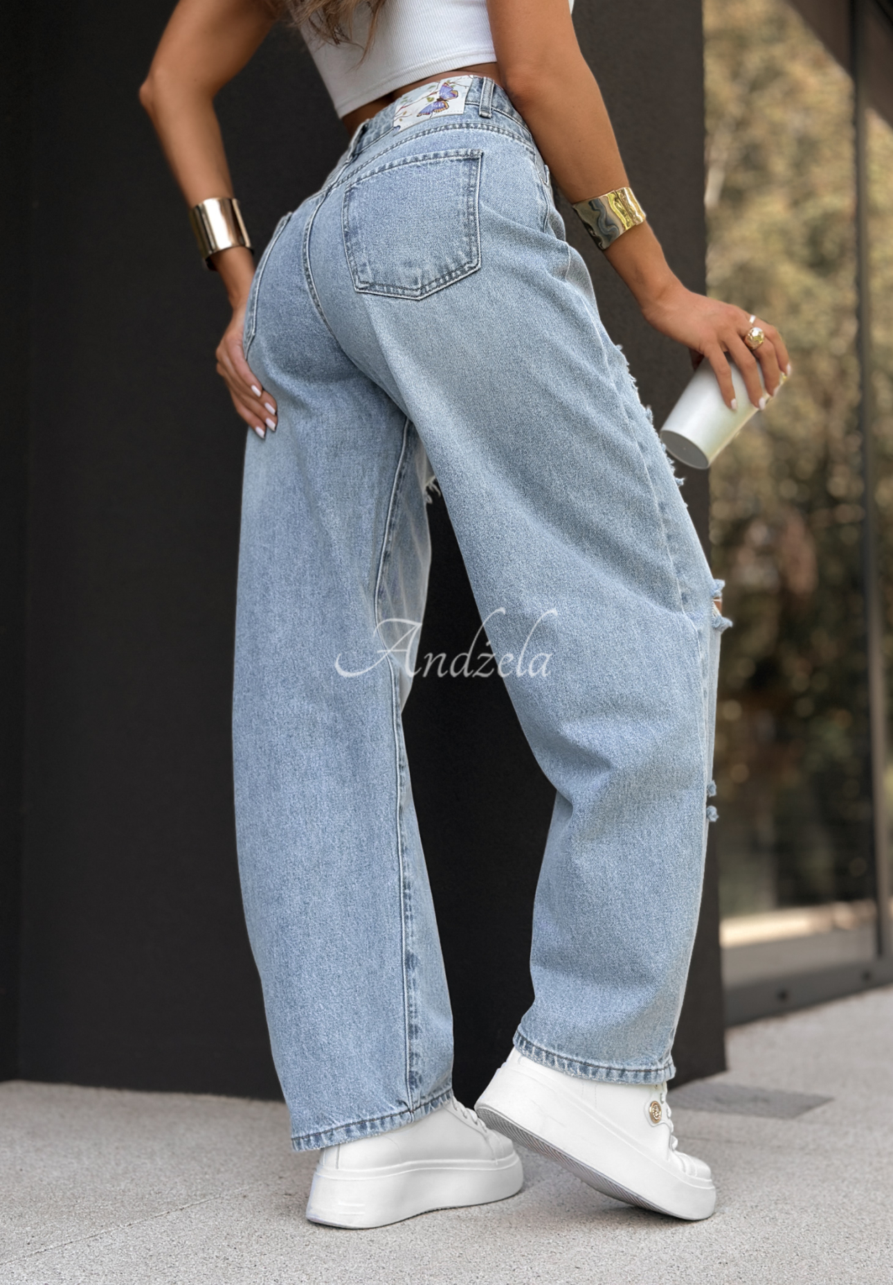 Ballonjeans mit Rissen Where Are You Blau