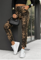 Hose Jeans w panterkę Mixed Feelings Beige-Schwarz