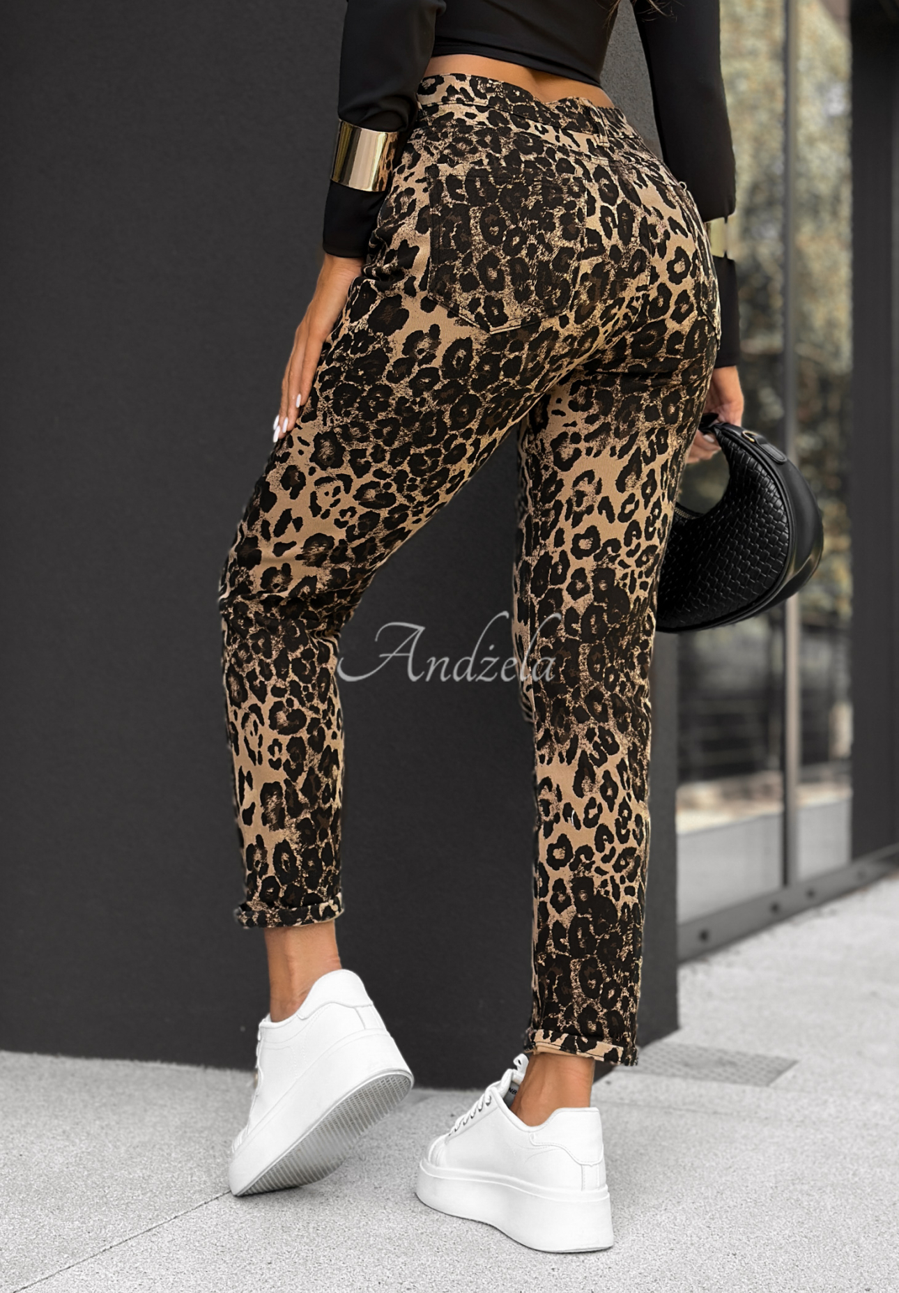 Jeans mit Leopardenmuster Mixed Feelings beige-schwarz