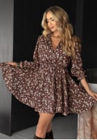 Krótka Kleid w kwiecisty wzór Guess Who Schokoladenbraun