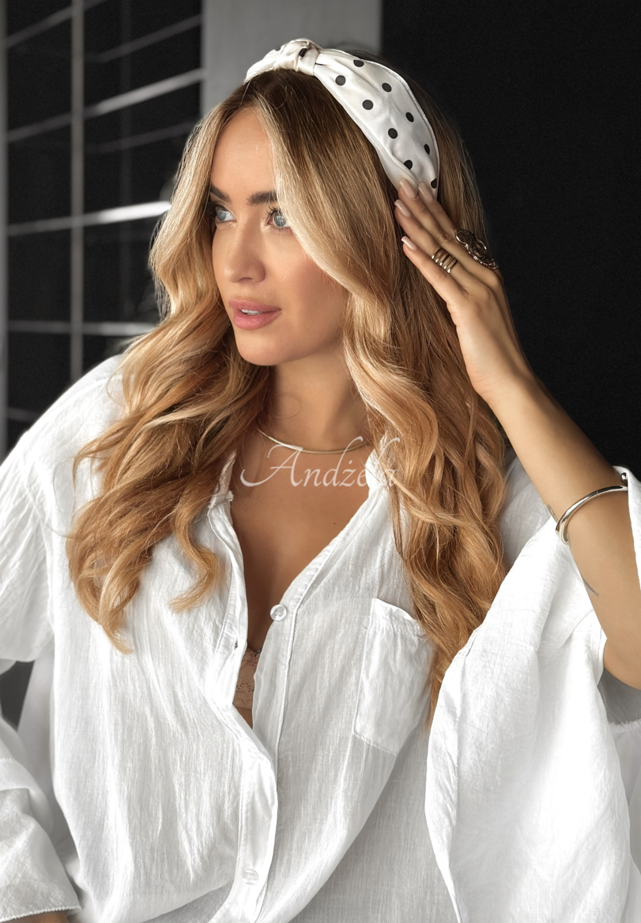 Esther ecru pea headband