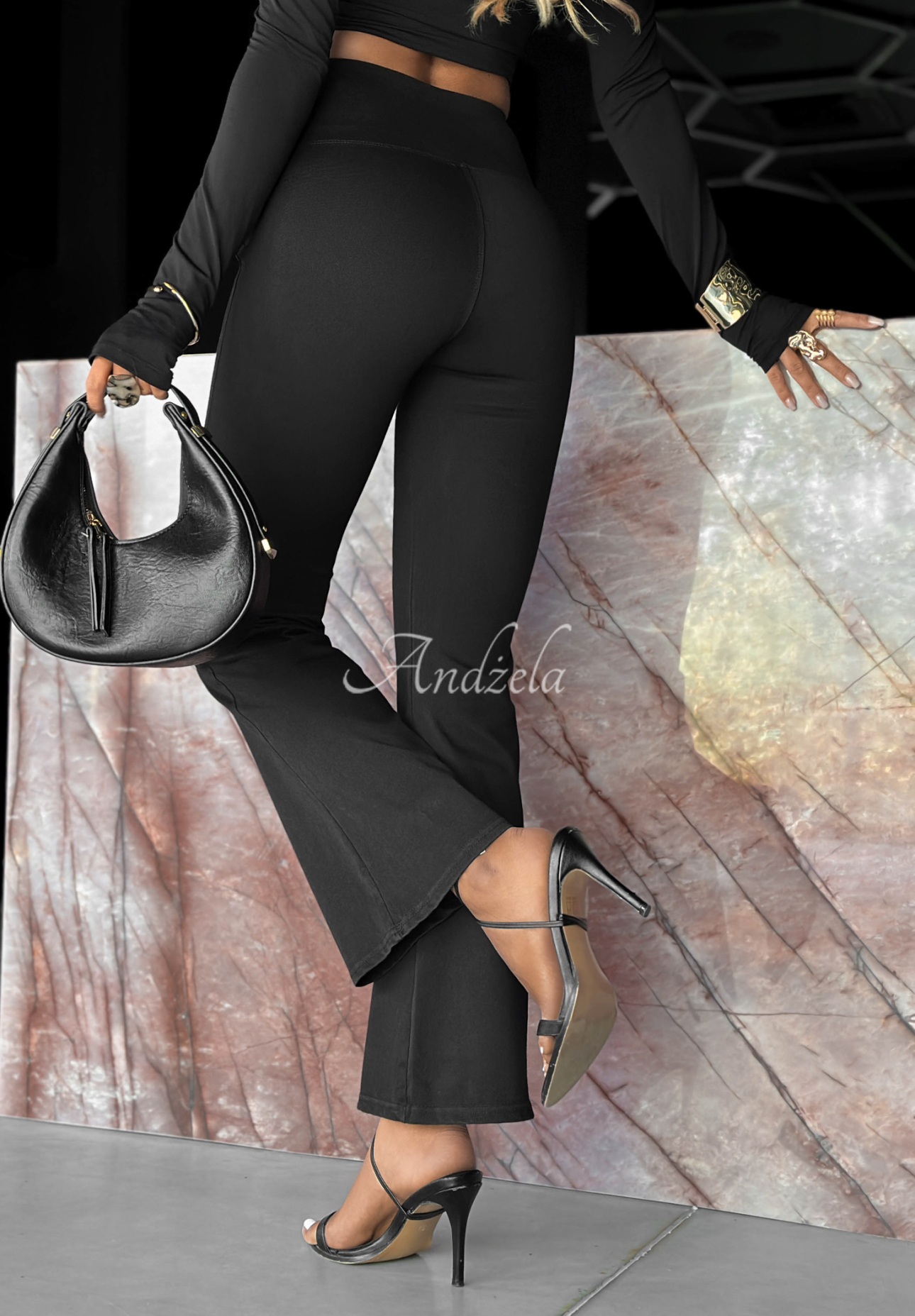 Ausgestellte Leggings No More Waiting Schwarz