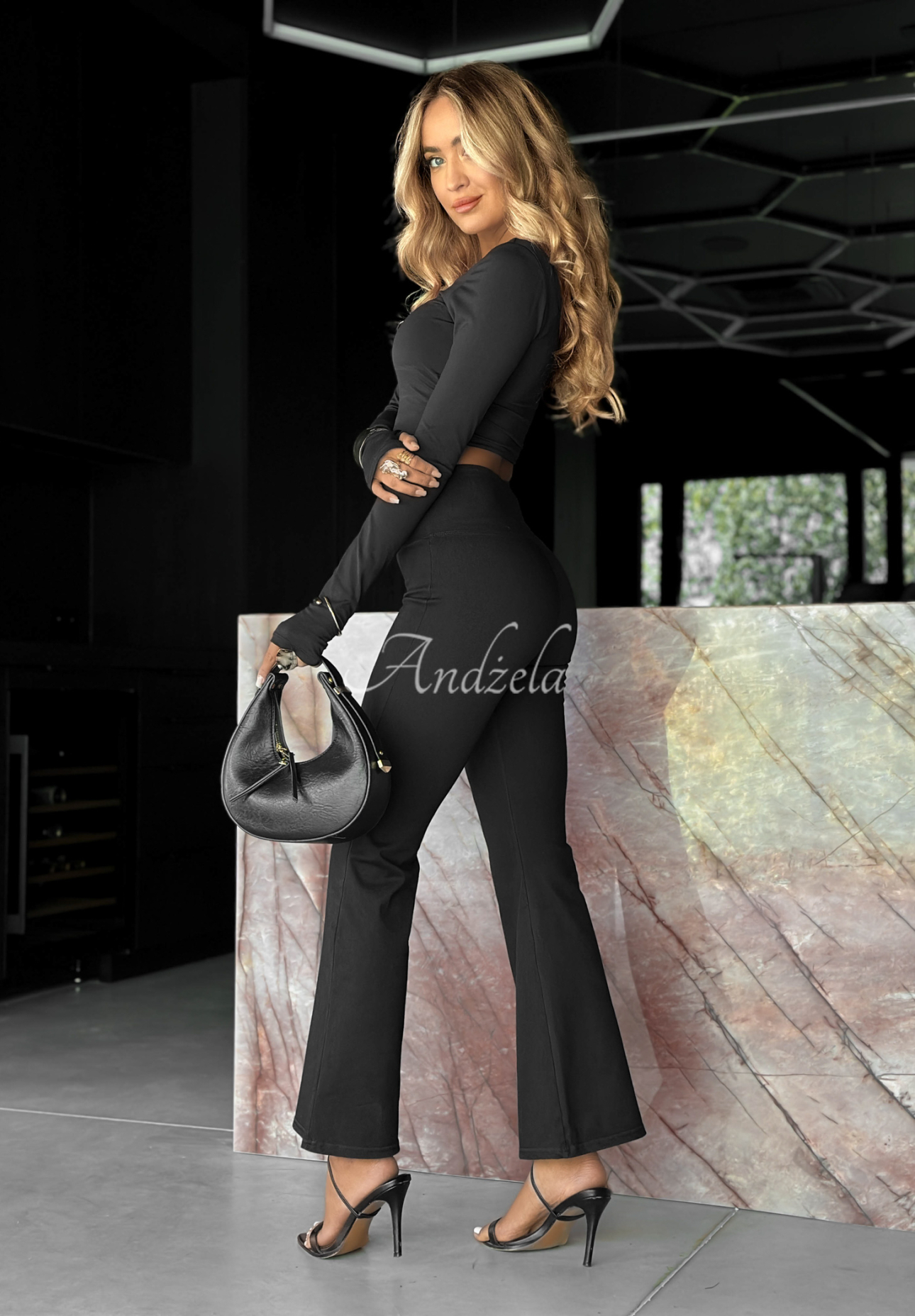 Ausgestellte Leggings No More Waiting Schwarz