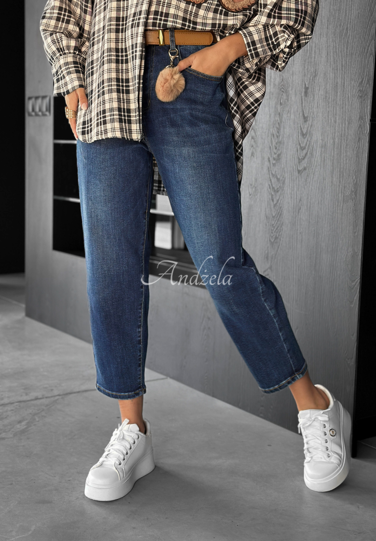 Mom-Fit-Jeans Live Fearless dunkelblau