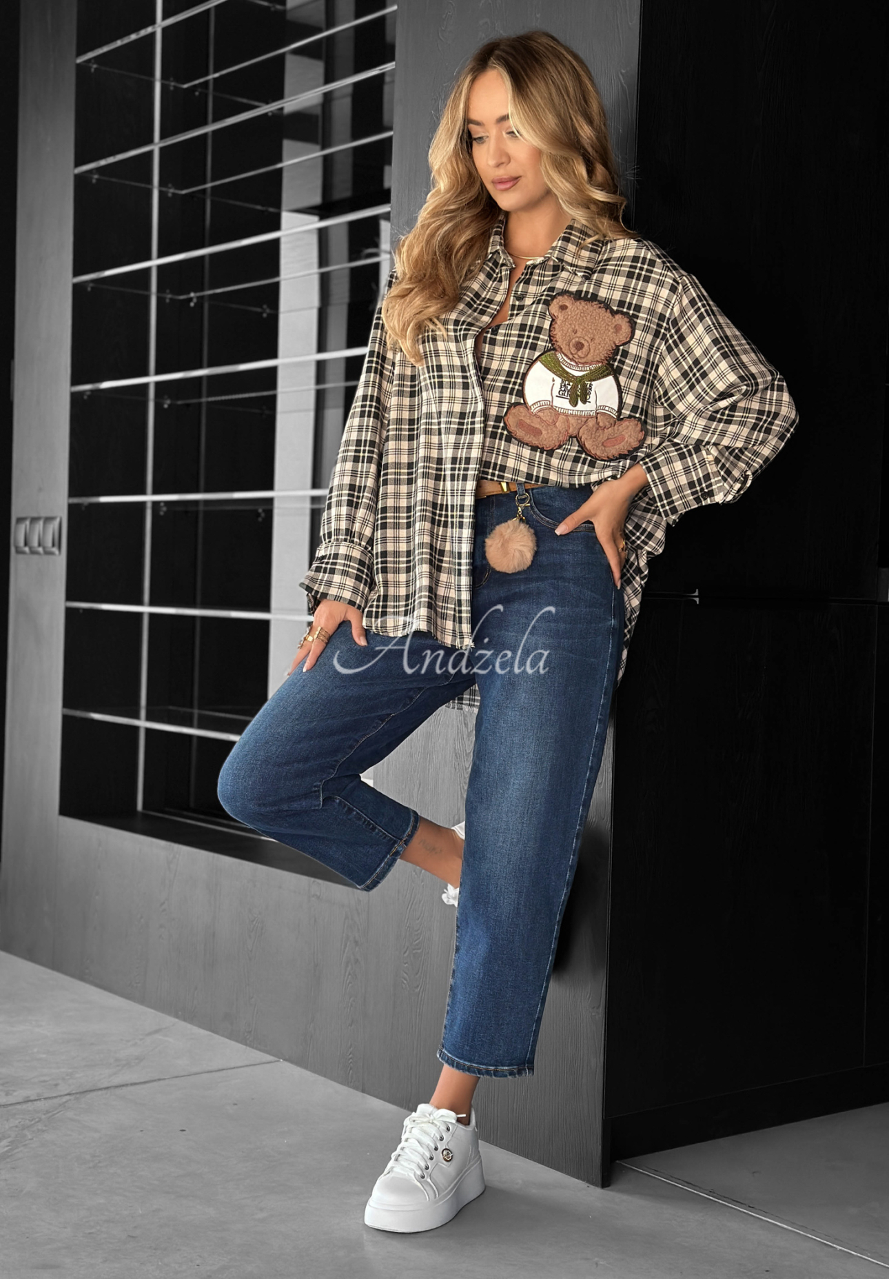 Mom-Fit-Jeans Live Fearless dunkelblau