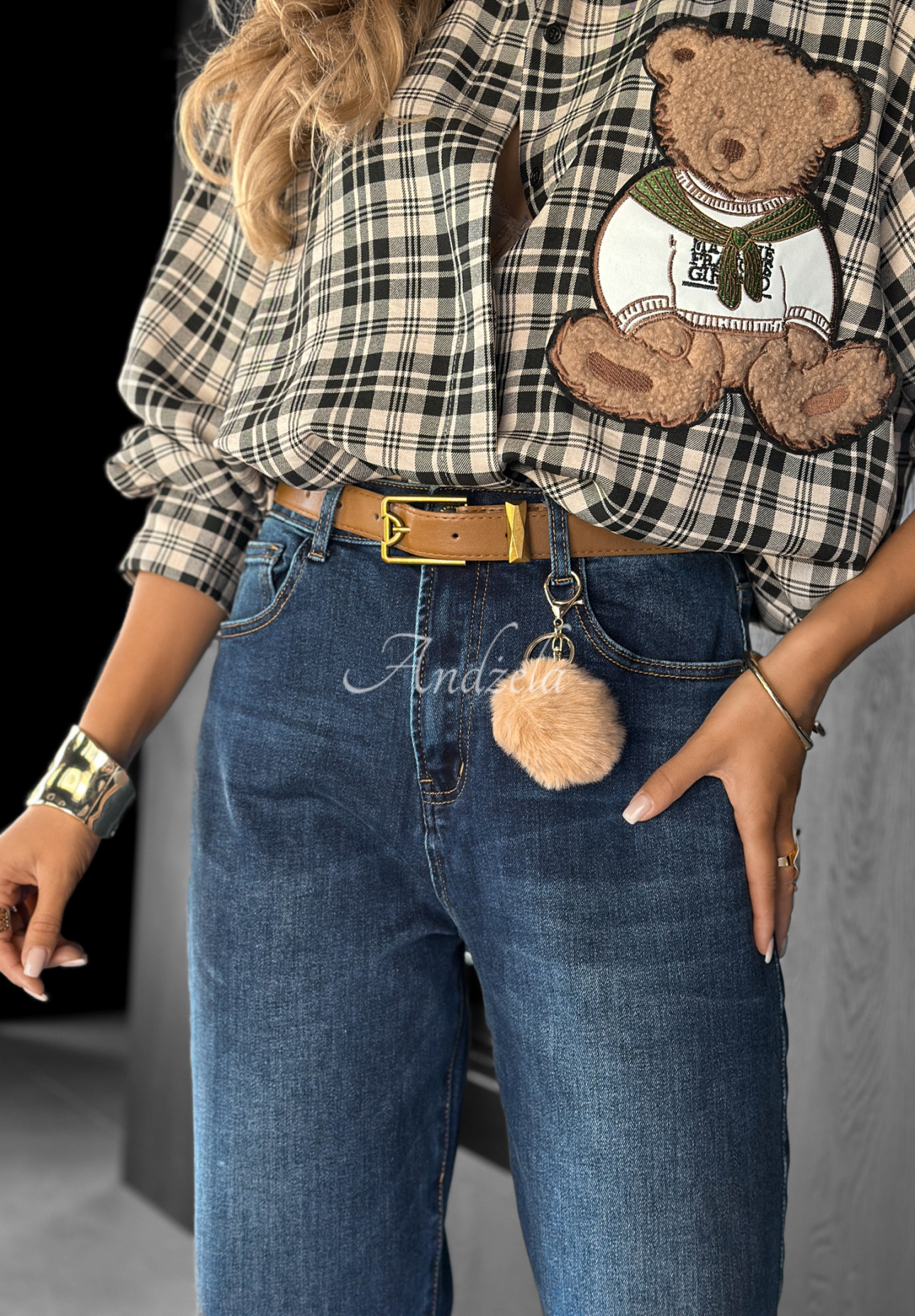 Mom-Fit-Jeans Live Fearless dunkelblau
