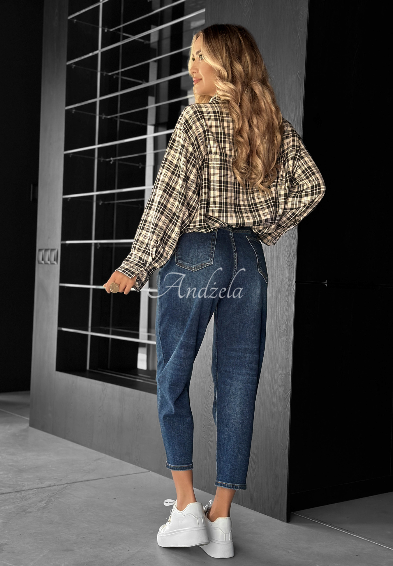 Mom-Fit-Jeans Live Fearless dunkelblau