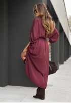 Kleid oversize Not For Long Burgunderrot