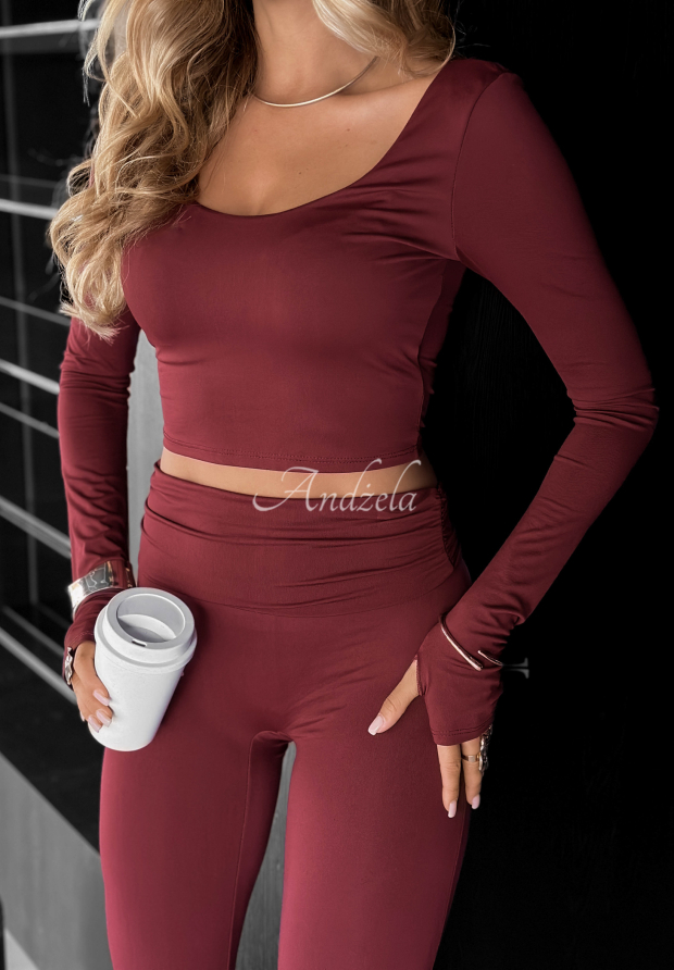 Kurzes Oberteil longsleeve Something Necessary  Burgunderrot