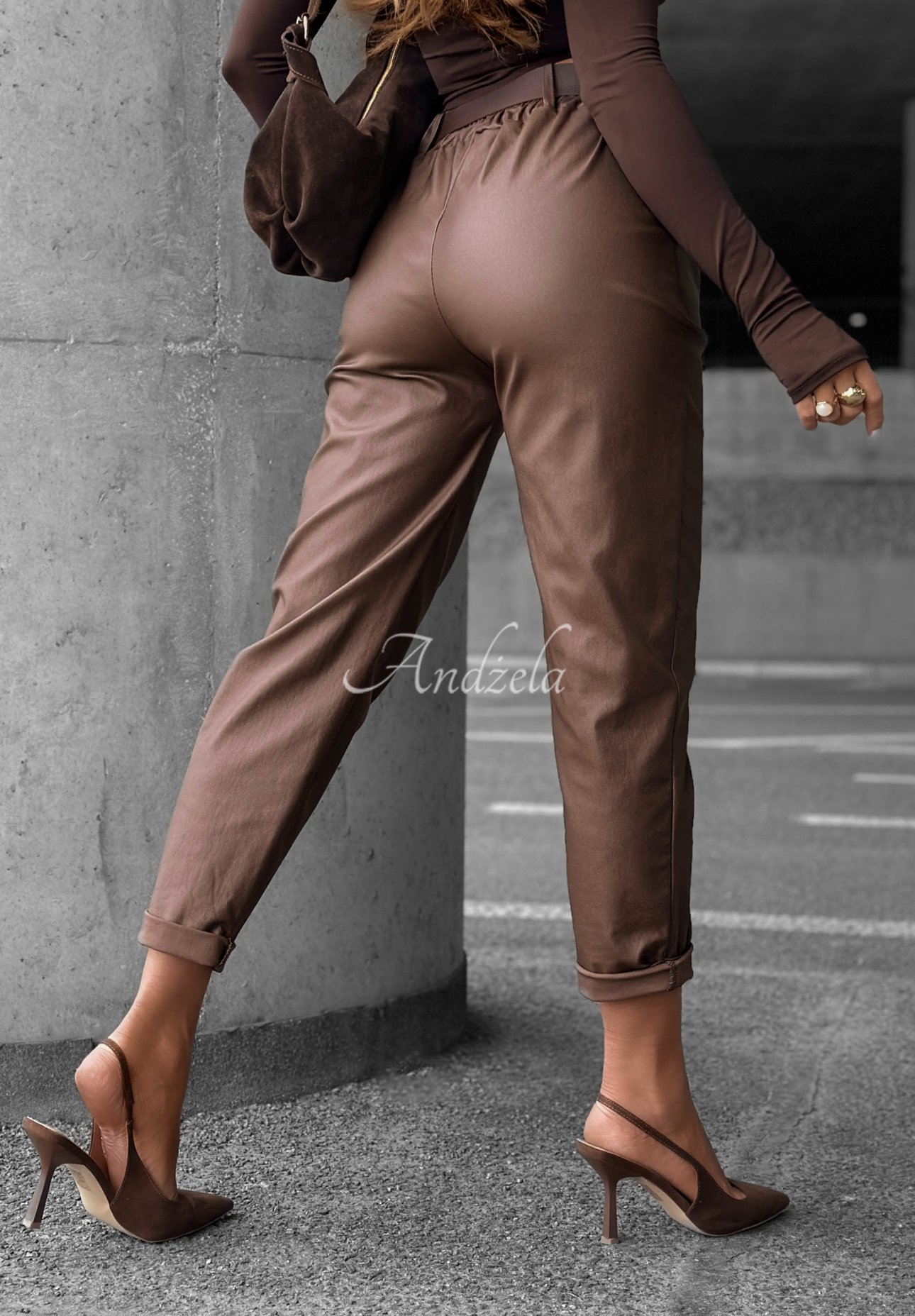 Lederhose mit Gürtel All Or Nothing Schokoladenbraun