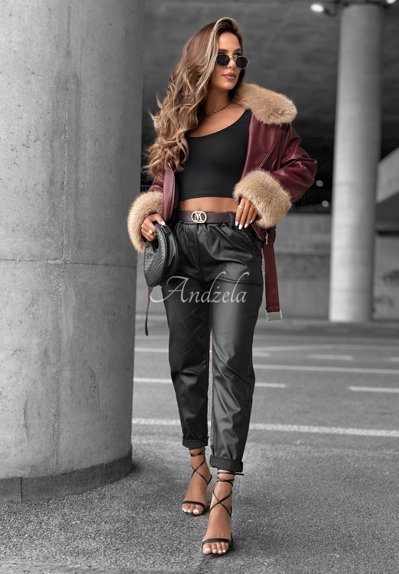 Lederhose mit Gürtel All Or Nothing Schwarz
