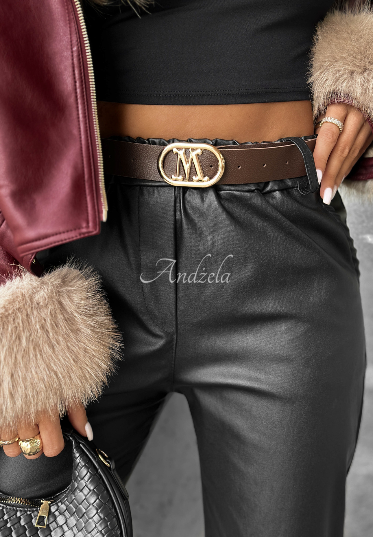 Lederhose mit Gürtel All Or Nothing Schwarz