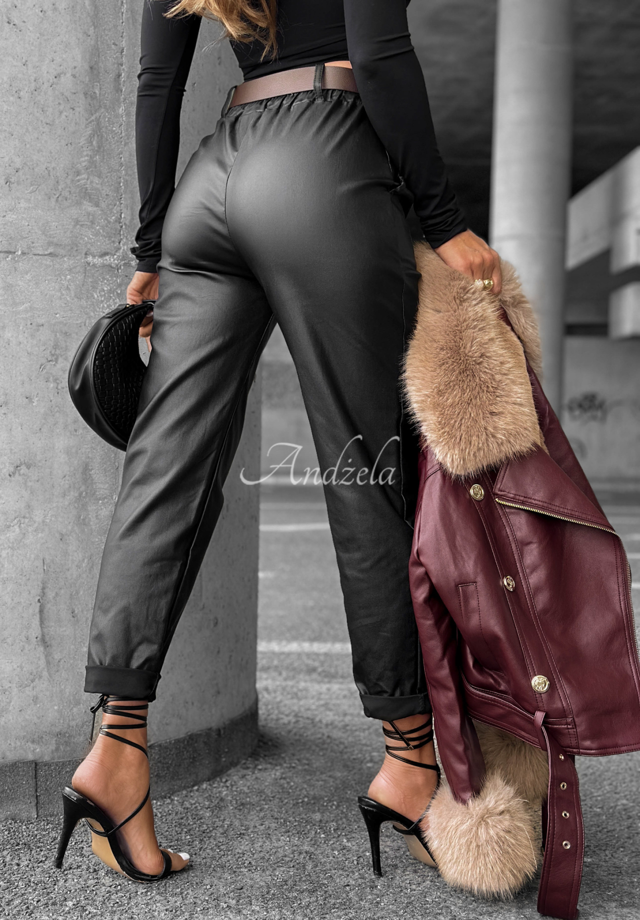 Lederhose mit Gürtel All Or Nothing Schwarz