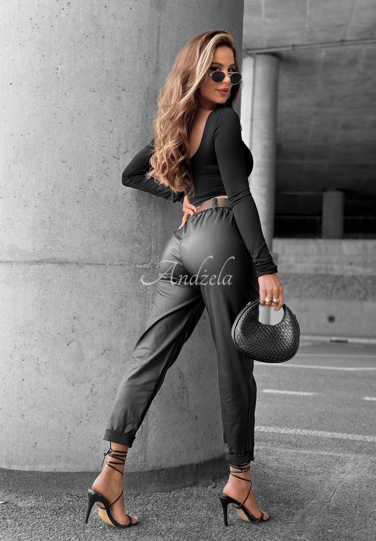 Lederhose mit Gürtel All Or Nothing Schwarz