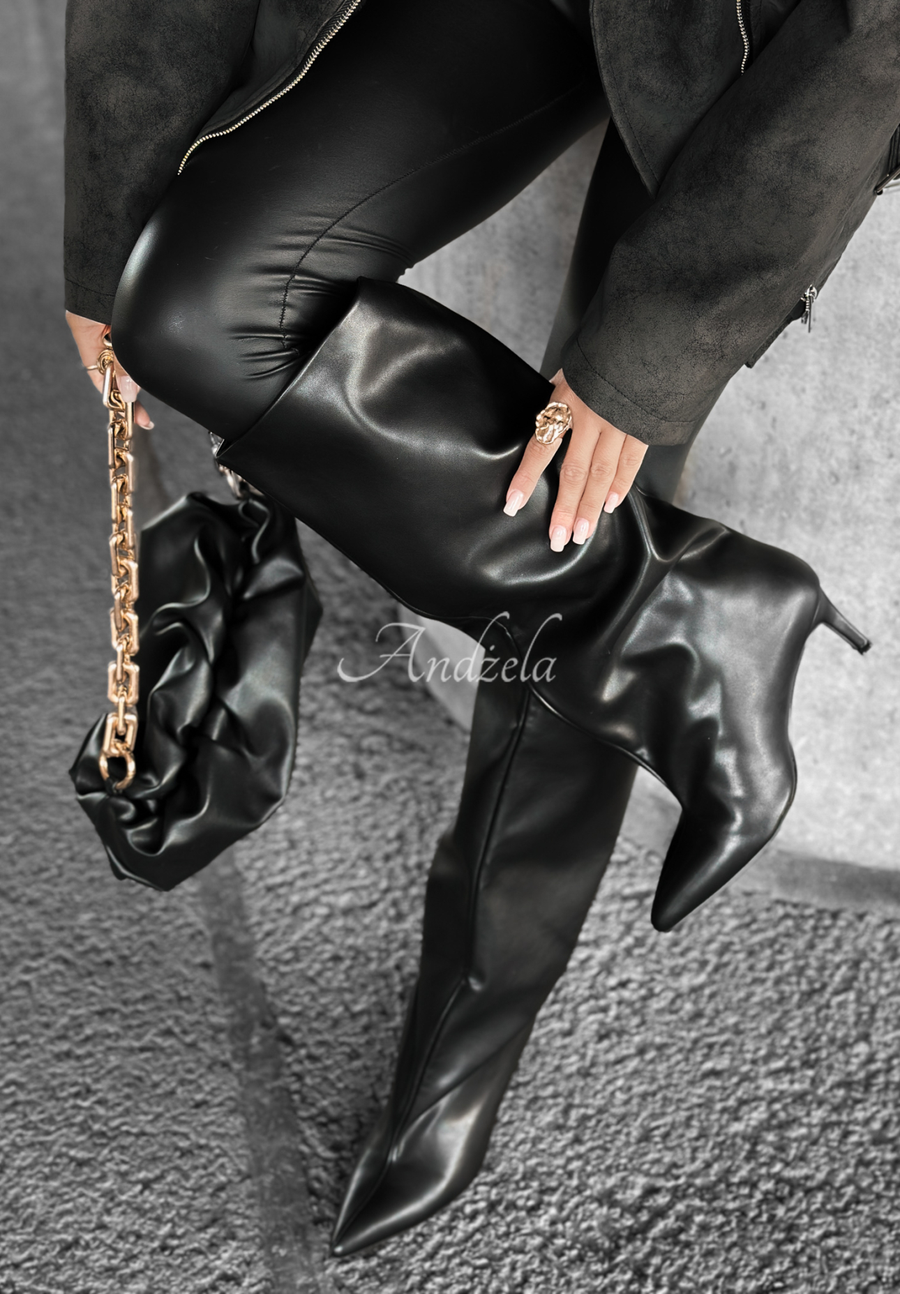 Lederstiefel Still Don’t Know Schwarz