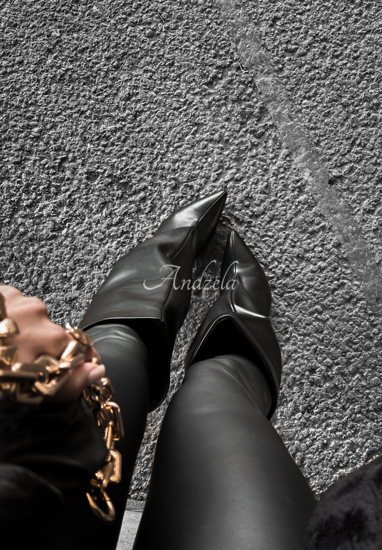 Lederstiefel Still Don’t Know Schwarz