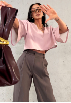 Eleganckie Hose wide leg La Milla Own Rules Schokoladenbraun