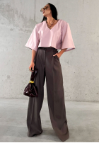 Eleganckie Hose wide leg La Milla Own Rules Schokoladenbraun