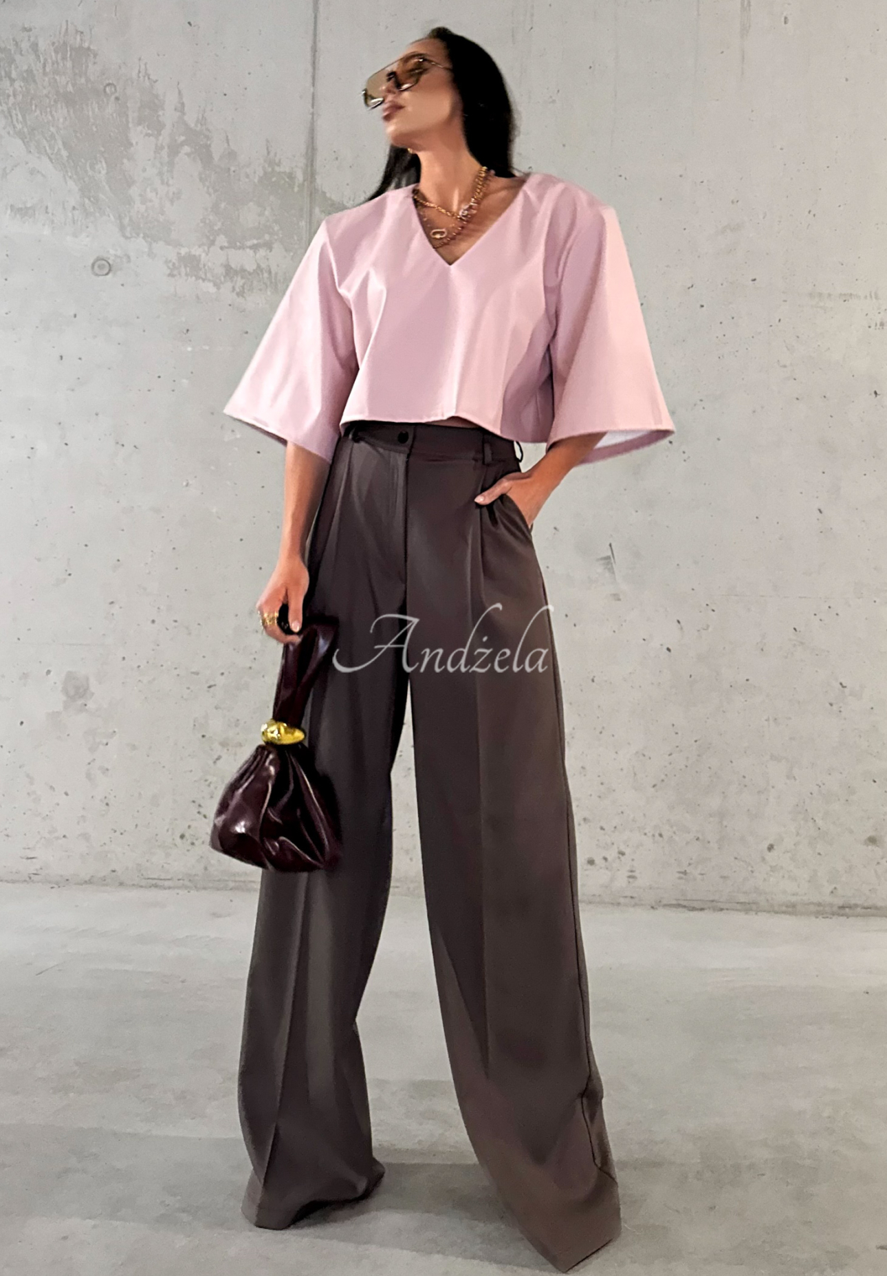 Elegante Wide Leg Hose aus Viskose La Milla Coffee First Schokoladenbraun