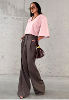 Eleganckie Hose wide leg La Milla Own Rules Schokoladenbraun