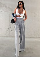 Eleganckie Hose wide leg w paski La Milla Think About Us Grau