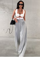 Eleganckie Hose wide leg w paski La Milla Think About Us Grau