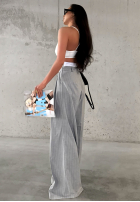 Eleganckie Hose wide leg w paski La Milla Think About Us Grau