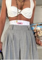Eleganckie Hose wide leg w paski La Milla Think About Us Grau
