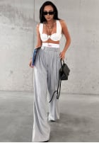Eleganckie Hose wide leg w paski La Milla Think About Us Grau