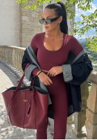 Set Bluse i Leggings Glow Up Burgunderrot
