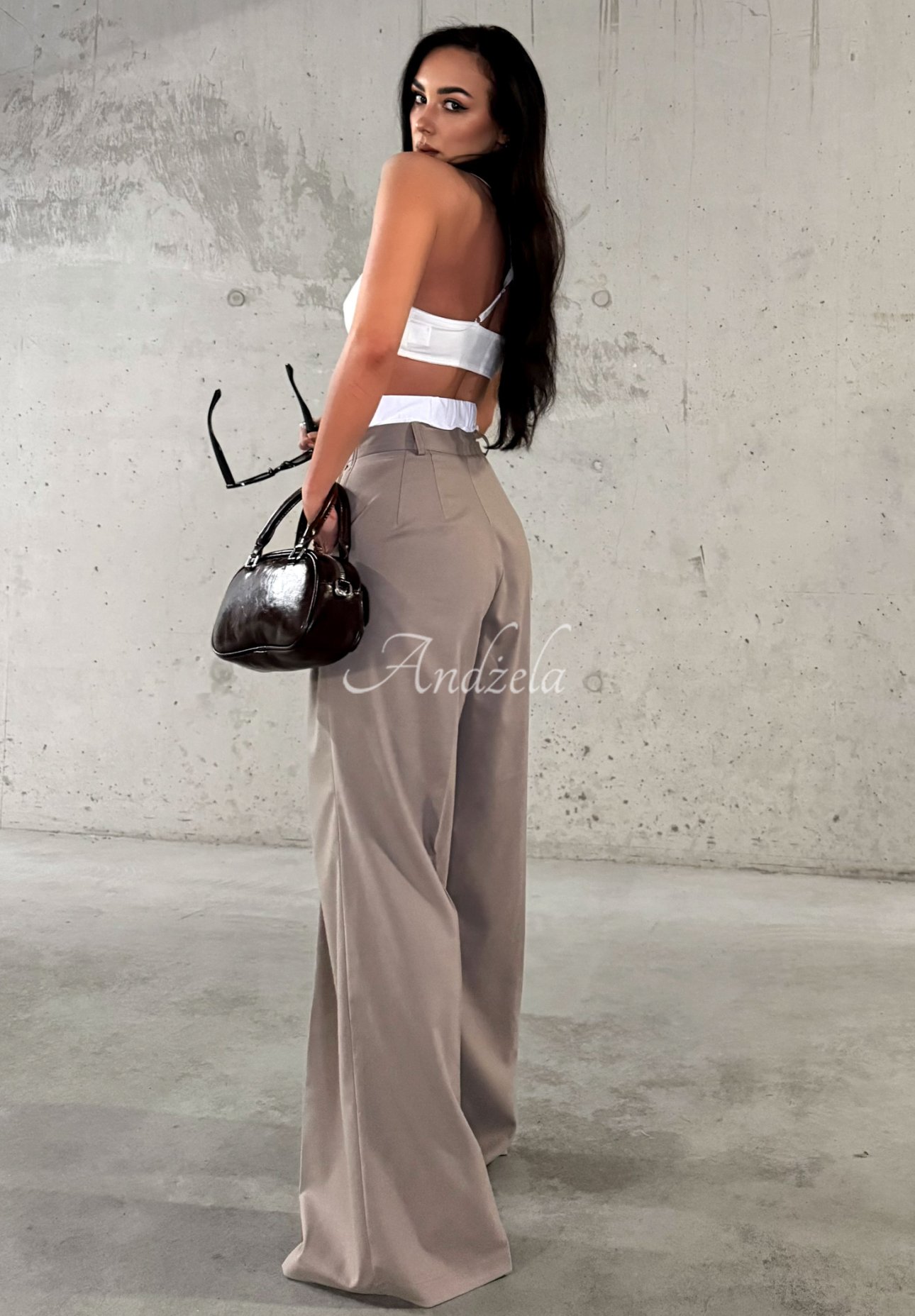 Viskosehosen wide leg La Milla Think About Us Mokkafarben