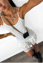 Kleid na ramiączkach z falbanką La Milla Delete His Number Weiß