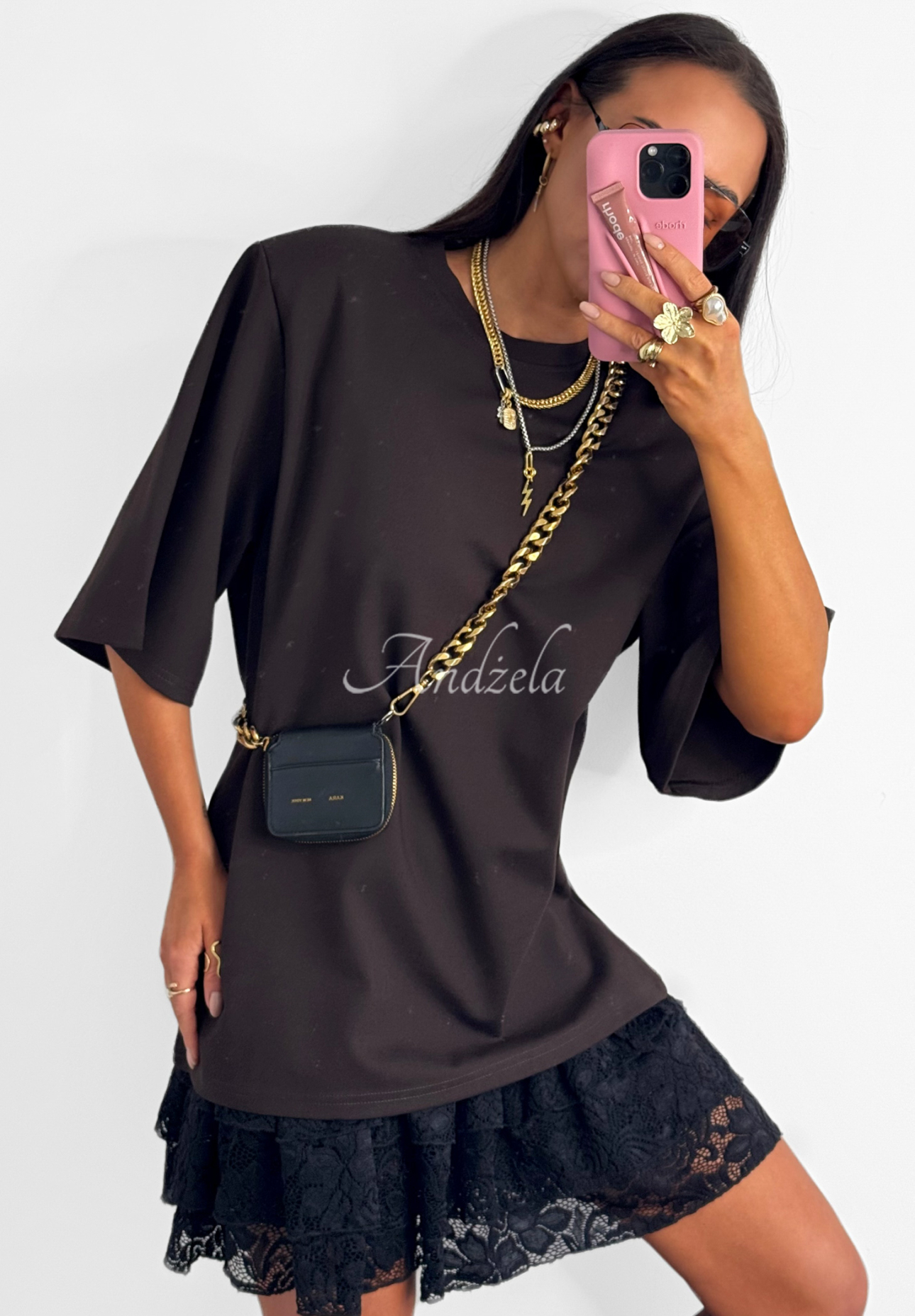 Viskose T-Shirt La Milla When You Look Schokoladenbraun