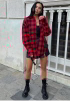 Hemd w kratę La Milla Thought You Know Schwarz-Rot