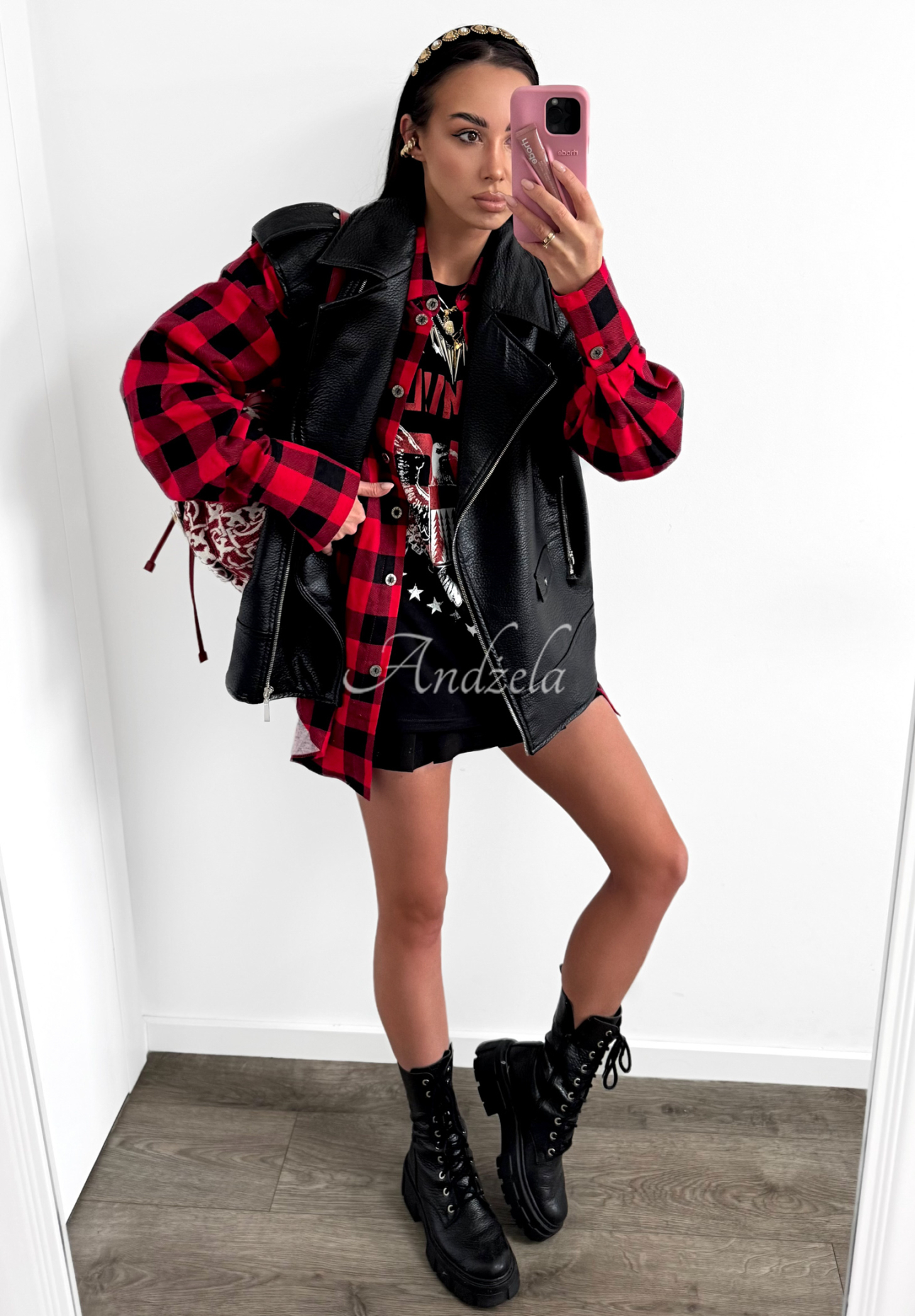 Kariertes Hemd La Milla Thought You Know Schwarz-Rot