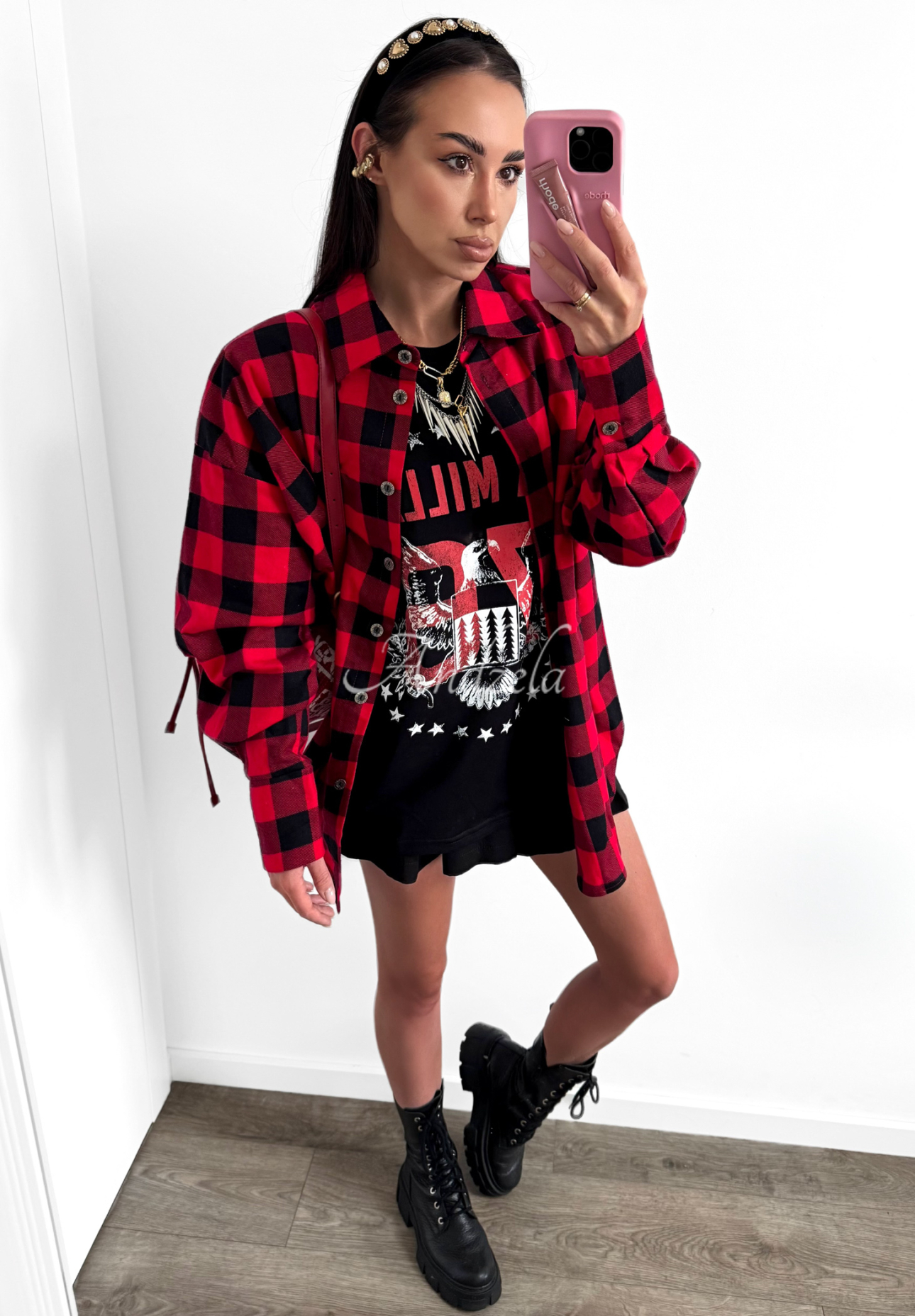 Kariertes Hemd La Milla Thought You Know Schwarz-Rot