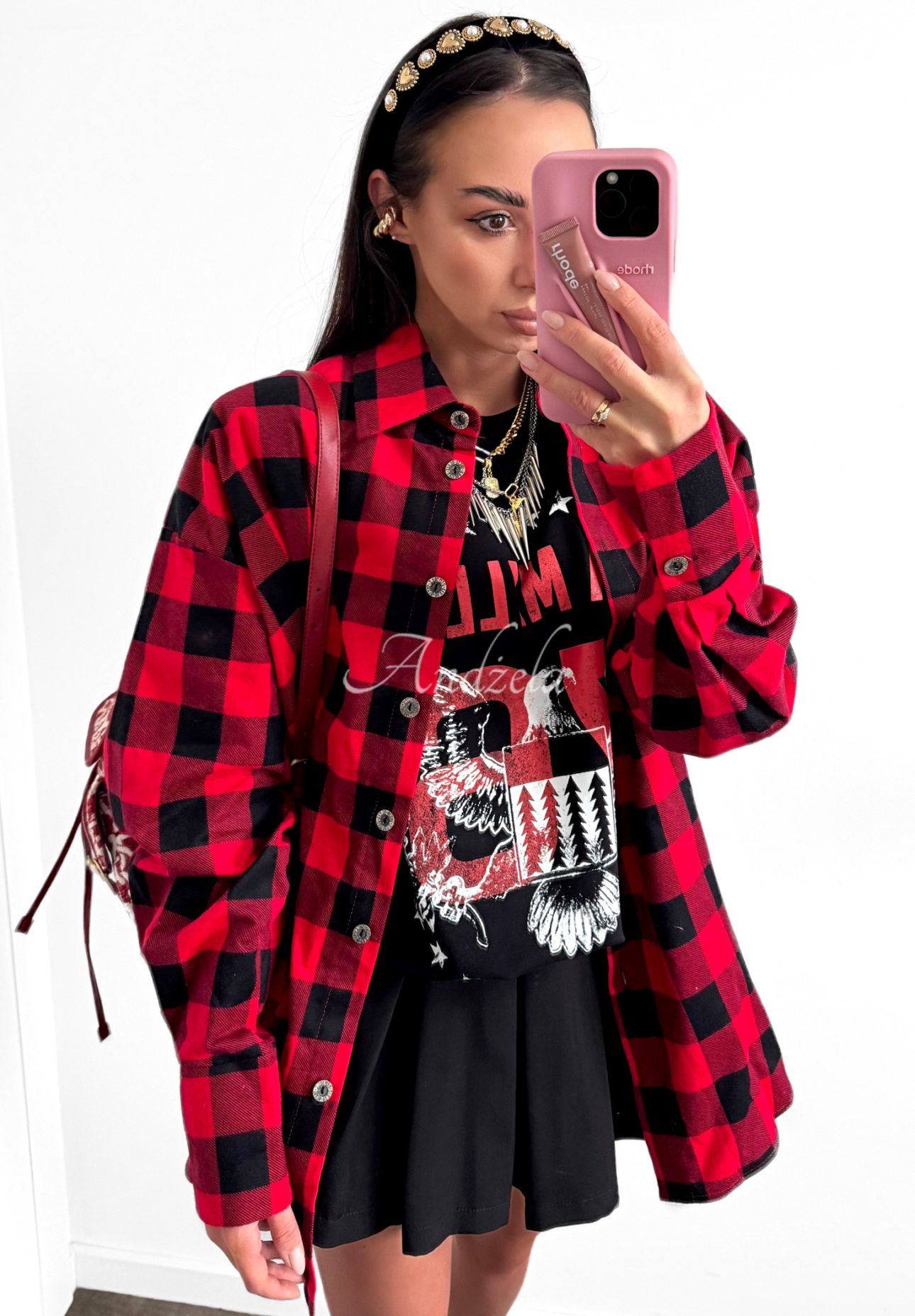 Kariertes Hemd La Milla Thought You Know Schwarz-Rot