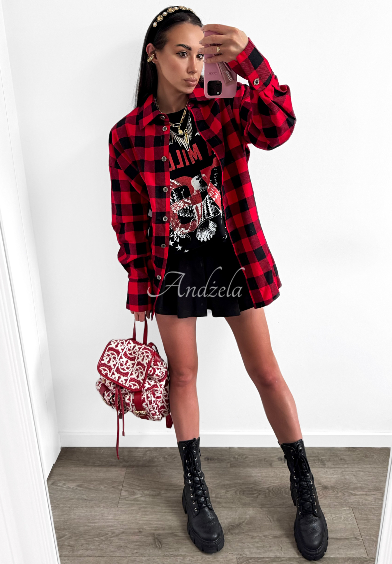 Kariertes Hemd La Milla Thought You Know Schwarz-Rot