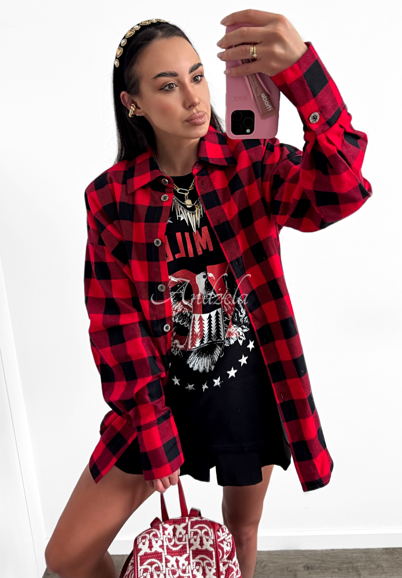Kariertes Hemd La Milla Thought You Know Schwarz-Rot