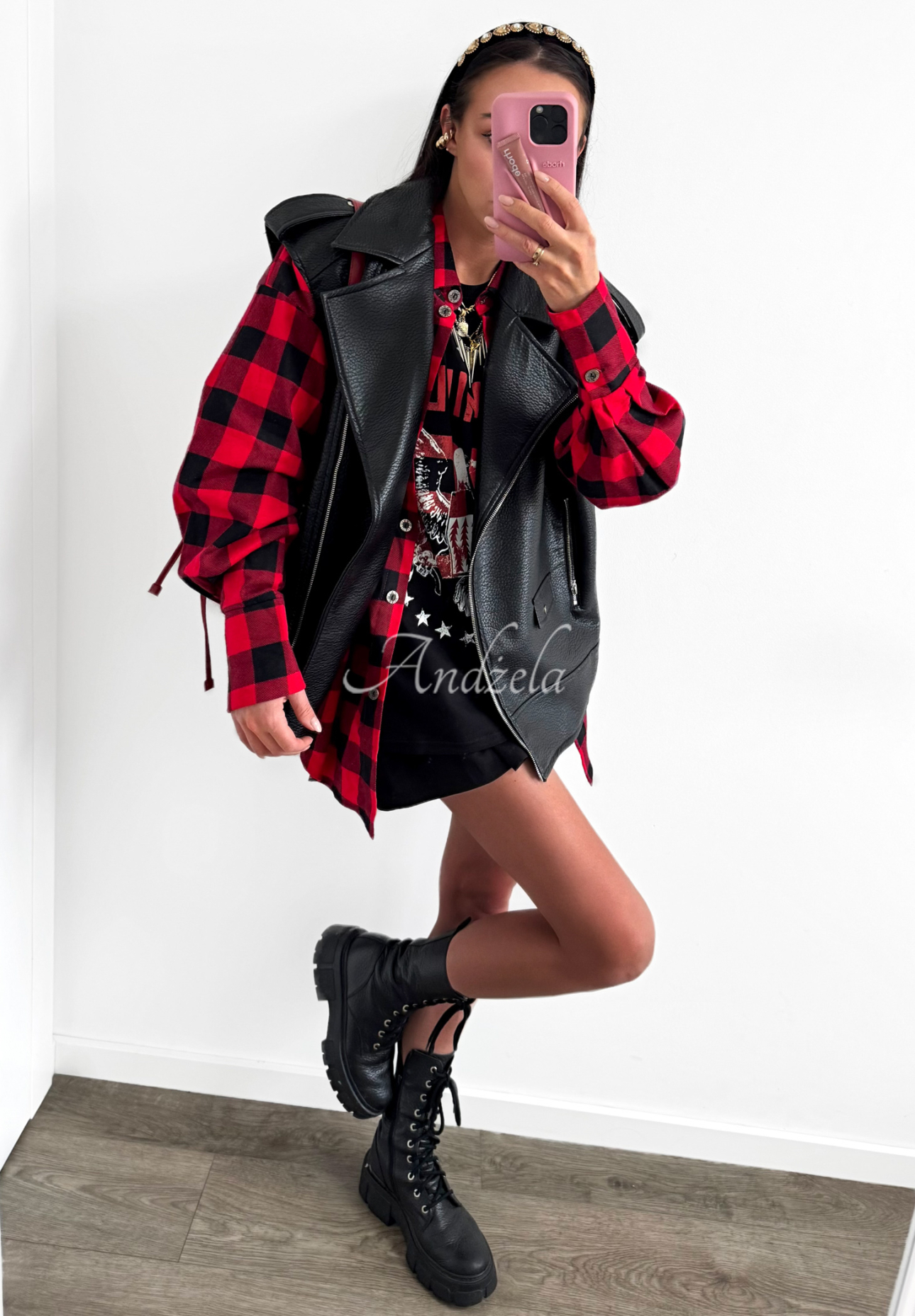 Kariertes Hemd La Milla Thought You Know Schwarz-Rot