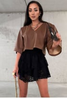 Skórzana krótka Bluse La Milla Don't Call Me Beige