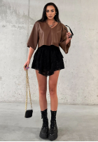 Skórzana krótka Bluse La Milla Don't Call Me Beige