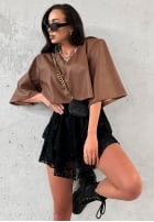 Skórzana krótka Bluse La Milla Don't Call Me Beige
