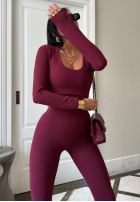 Set Bluse i Leggings Glow Up Burgunderrot