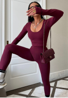 Set Bluse i Leggings Glow Up Burgunderrot