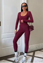 Set Bluse i Leggings Glow Up Burgunderrot