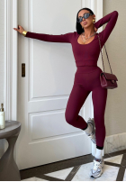 Set Bluse i Leggings Glow Up Burgunderrot