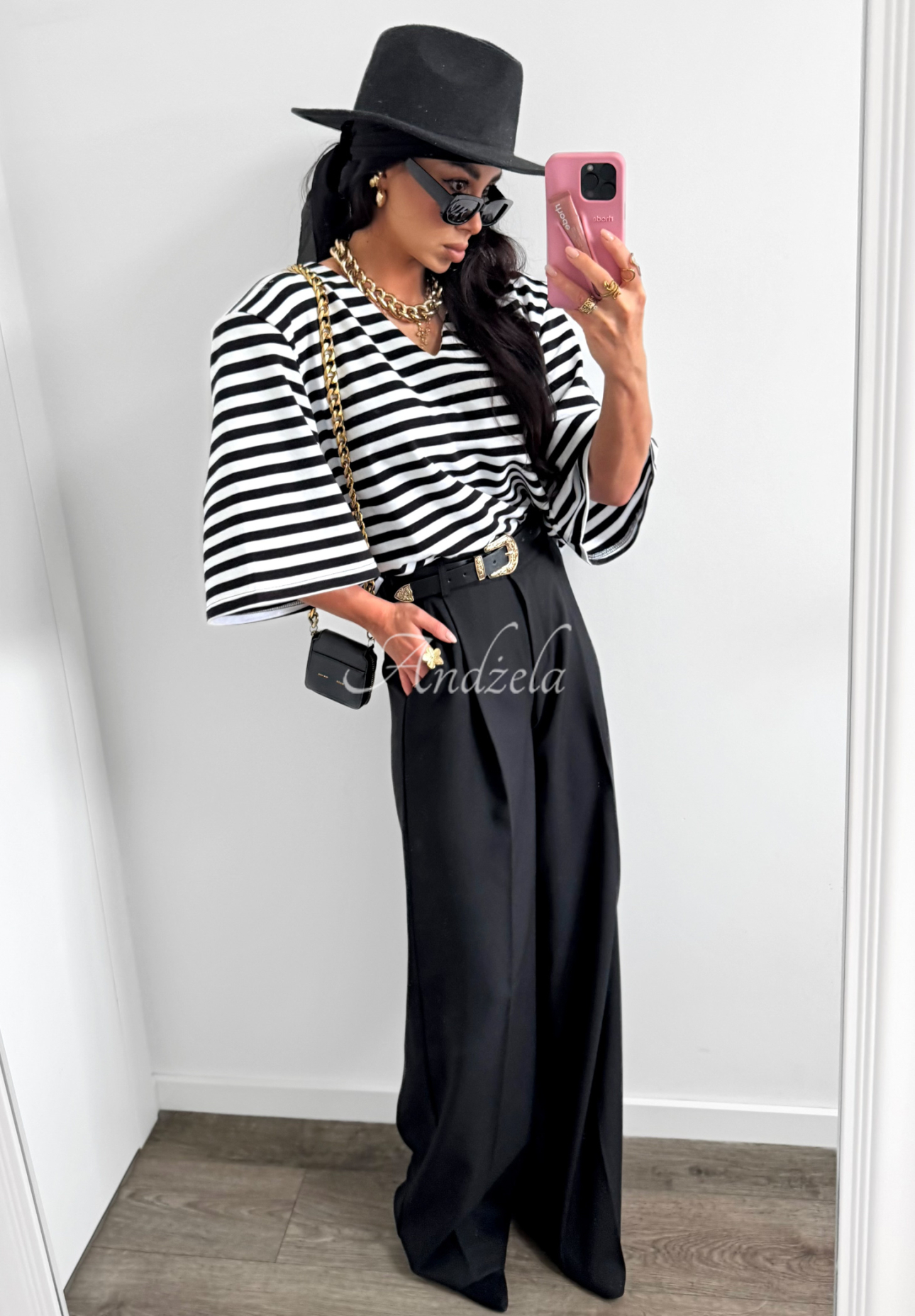 Elegante Viskosehose mit weitem Bein La Milla Own Rules Schwarz